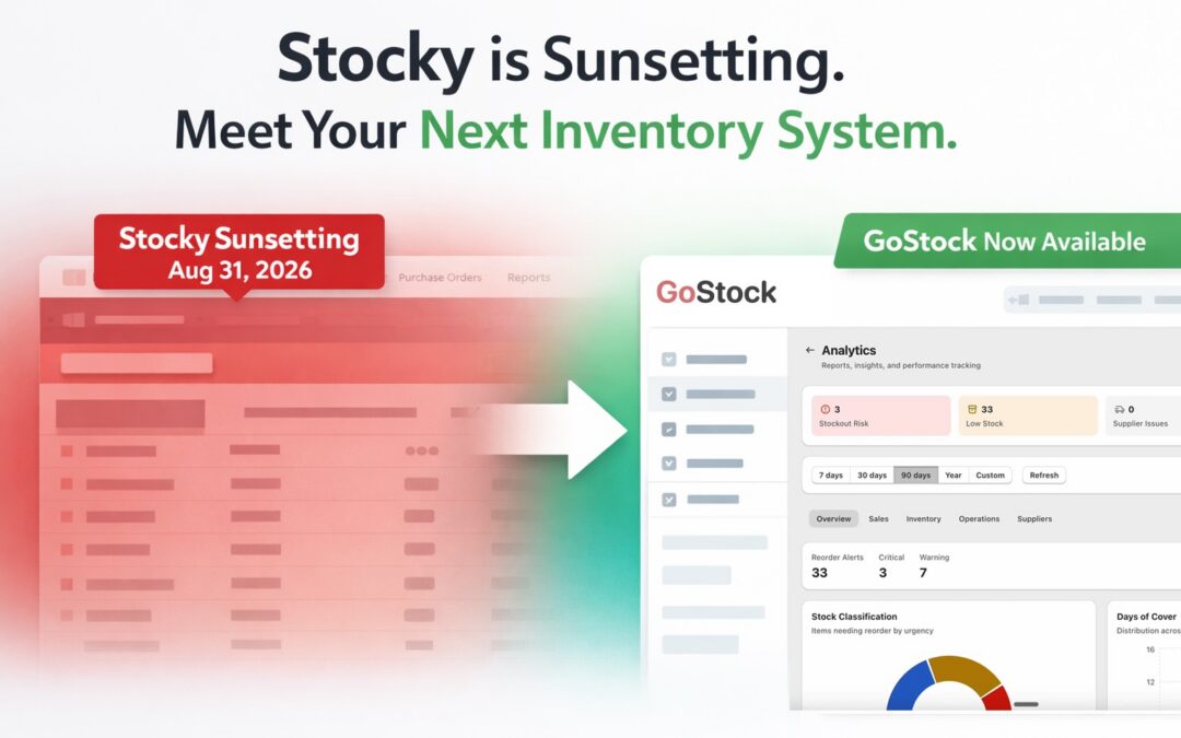 Stocky is Sunsetting: Switch to GoStock for Inventory Management
